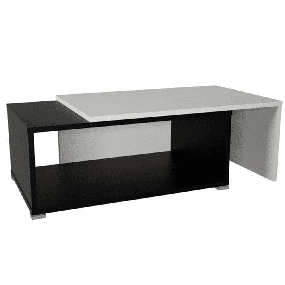KONDELA Konferenčná rozkladacia stolík, čierna / biela, DRON